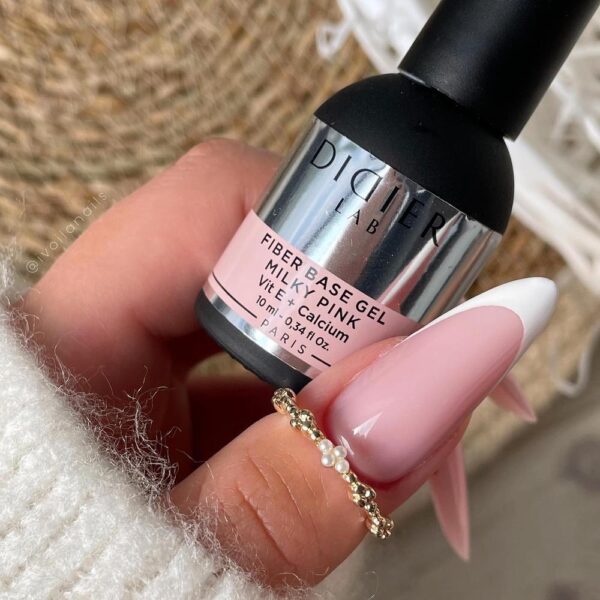 didier lab smart fiber base üvegszálas alapozó zselé, milky pink, 10 ml