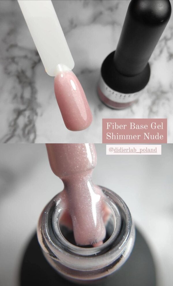 didier lab smart fiber base üvegszálas alapozó zselé, shimmer nude, 10 ml