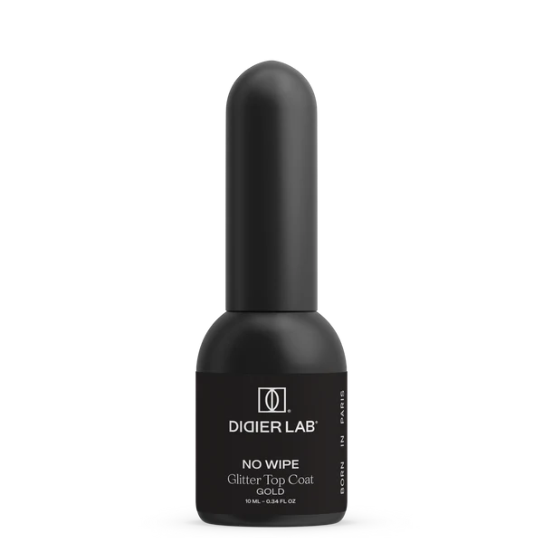 didier lab top coat glitter no wipe glitteres fedőlakk, gold, 10 ml