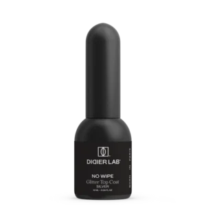 Didier Lab Top Coat Glitter No Wipe glitteres fedőlakk, Silver, 10 ml