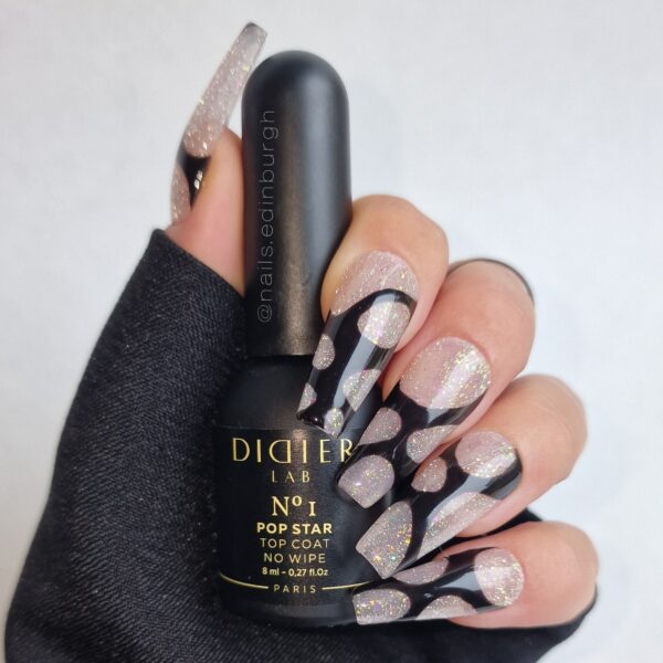 didier lab pop star top coat no wipe csillogó fedőzselé, no.1, 8 ml