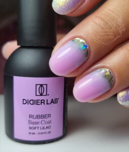 rubber base gél lakk alap valódi gumival, soft lilac, 10 ml