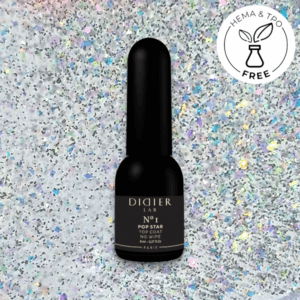 Didier Lab Pop Star Top Coat No Wipe csillogó fedőzselé, No.1, 8 ml