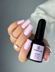 rubber base gél lakk alap valódi gumival, icy lilac, 10 ml