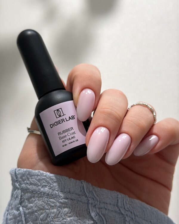 rubber base gél lakk alap valódi gumival, icy lilac, 10 ml