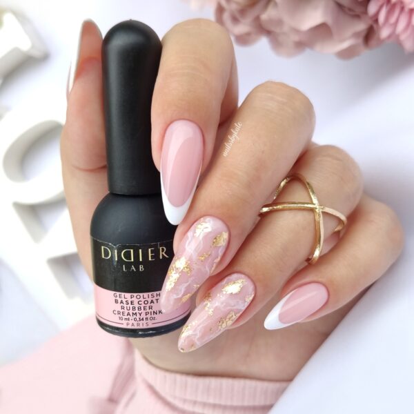 rubber base alapozó lakk valódi gumival, creamy pink, 10 ml