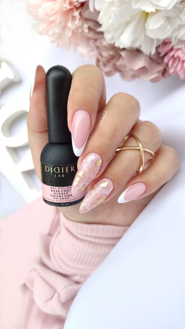 rubber base alapozó lakk valódi gumival, creamy pink, 10 ml