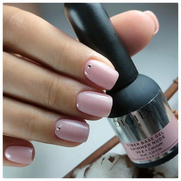 didier lab smart fiber base üvegszálas alapozó zselé, shimmer nude, 10 ml